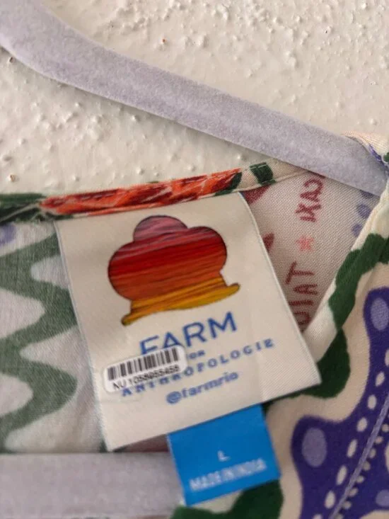 FARM Rio X Anthropologie V-Neck Kaftan Maxi Dress With CutOut Fruit Floral Print - Picture 7 of 12